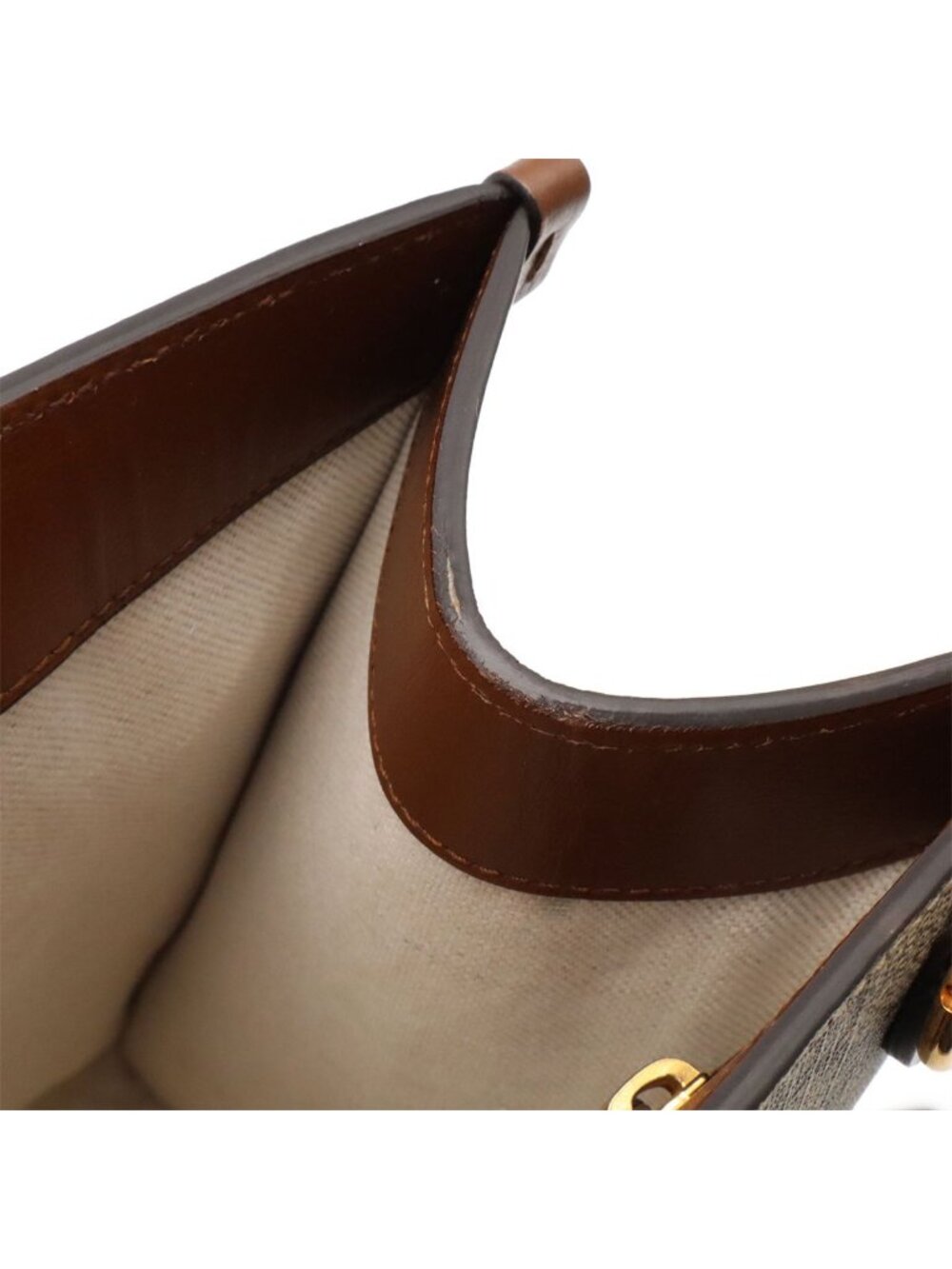 Gucci GG Small Tote Supreme 2-Way Shoulder Bag Crossbody Ivory Brown - Picture 9 of 9